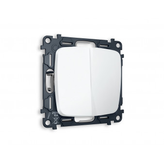 MO123020 Комплект механизма 2-кл проходного выключателя OMEGA Белый матовый QUANT (OP1230, VM120)