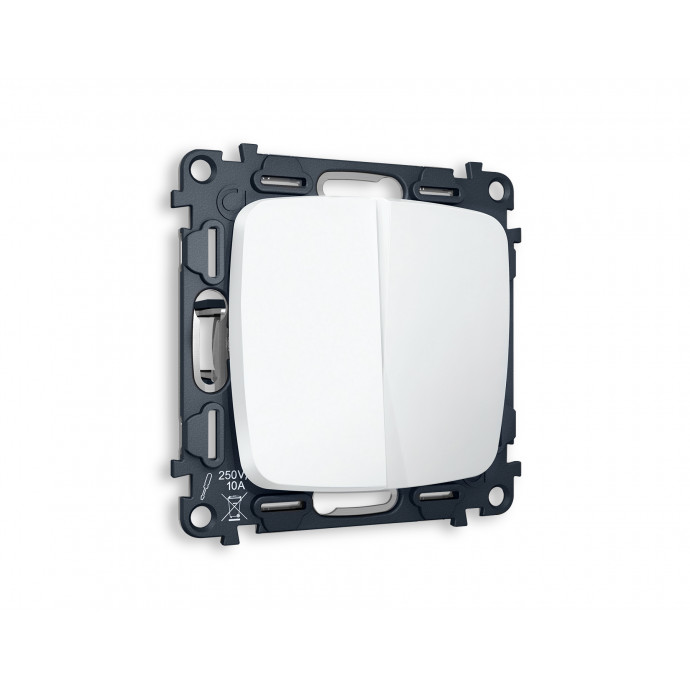 MO123020 Комплект механизма 2-кл проходного выключателя OMEGA Белый матовый QUANT (OP1230, VM120)