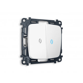 MO124020 Комплект механизма 2-кл выключателя с подсветкой 10000K OMEGA Белый матовый QUANT (OP1240, VM115, G17B)