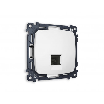 MO132010 Комплект механизма компьютерной розетки OMEGA Белый матовый RJ-45(8P8C) CAT6 с шторкой QUANT (OP1320, VM188)