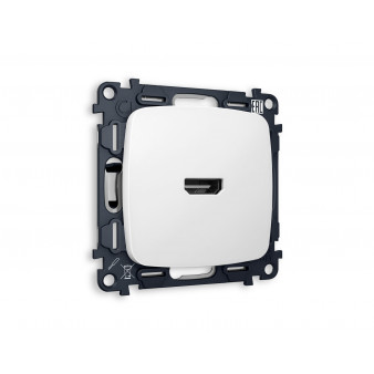 MO134010 Комплект механизма розетки HDMI 2.0 OMEGA Белый матовый 40V/500MO 2.0GHz 5-18Gbit/s QUANT (OP1340, VM222)