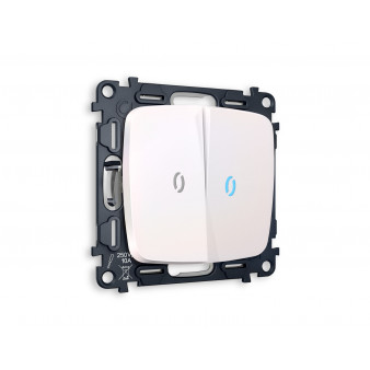 MO204020 Комплект механизма 2-кл выключателя с подсветкой 10000K OMEGA Жемчуг QUANT (OP2040, VM115, G17B)