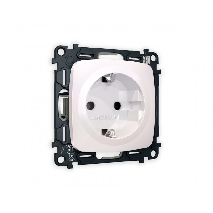 MO206010 Комплект механизма электрической розетки OMEGA Жемчуг с/з на винтовых зажимах QUANT (OP2060, VM141)