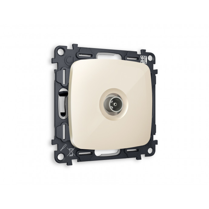 MO313010 Комплект механизма TV розетки оконечной OMEGA Бежевый глянец 50-870 MHz 1dB QUANT (OP3130, VM202)