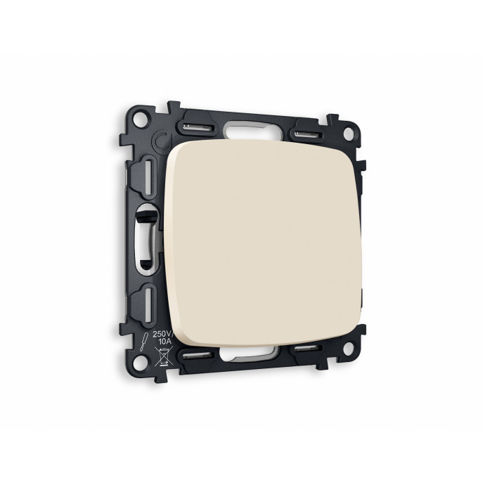 MO321020 Комплект механизма 1-кл проходного выключателя OMEGA Бежевый матовый QUANT (OP3210, VM105)