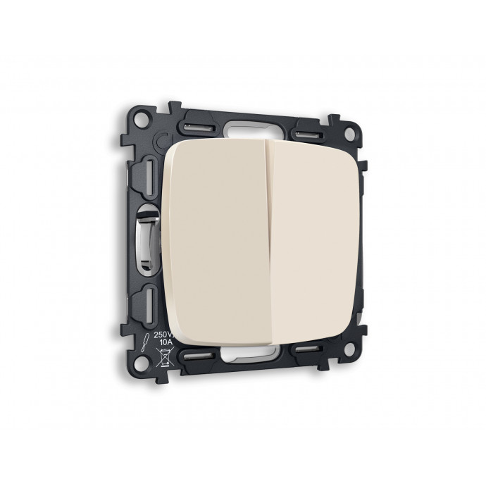 MO323010 Комплект механизма 2-кл выключателя OMEGA Бежевый матовый QUANT (OP3230, VM115)