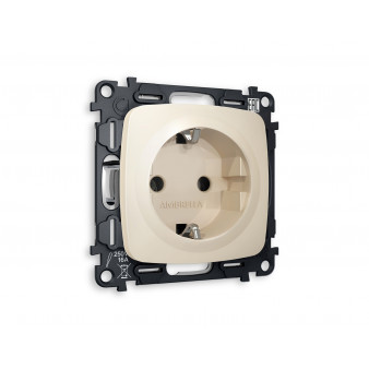 MO326010 Комплект механизма электрической розетки OMEGA Бежевый матовый с/з на винтовых зажимах QUANT (OP3260, VM141)