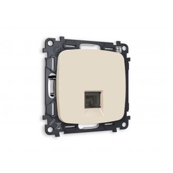 MO332010 Комплект механизма компьютерной розетки OMEGA Бежевый матовый RJ-45(8P8C) CAT6 с шторкой QUANT (OP3320, VM188)