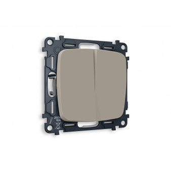 MO363020 Комплект механизма 2-кл проходного выключателя OMEGA Серо-бежевый матовый QUANT (OP3630, VM120)