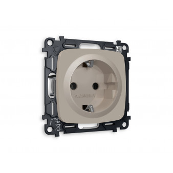 MO366010 Комплект механизма электрической розетки OMEGA Серо-бежевый матовый с/з на винтовых зажимах QUANT (OP3660, VM141)