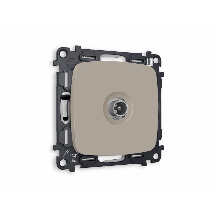 MO373010 Комплект механизма TV розетки оконечной OMEGA Серо-бежевый матовый 50-870 MHz 1dB QUANT (OP3730, VM202)