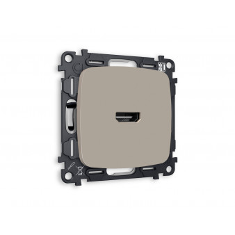 MO374010 Комплект механизма розетки HDMI 2.0 OMEGA Серо-бежевый матовый 40V/500MO 2.0GHz 5-18Gbit/s QUANT (OP3740, VM222)