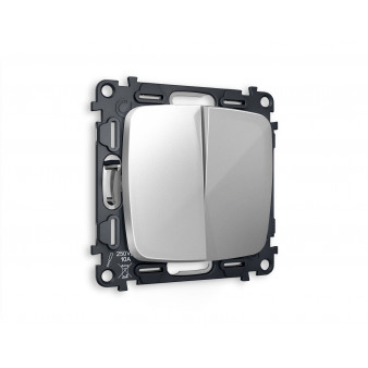 MO403010 Комплект механизма 2-кл выключателя OMEGA Серебро глянец QUANT (OP4030, VM115)