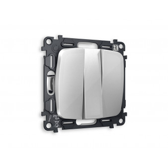 MO405010 Комплект механизма 3-кл выключателя OMEGA Серебро глянец QUANT (OP4050, VM133)