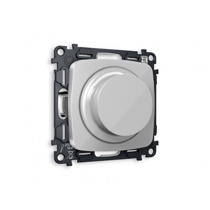 MO405510 Комплект механизма светорегулятора универсального OMEGA Серебро глянец 25-600W/LED 5-300W QUANT (OP4055, VM136)