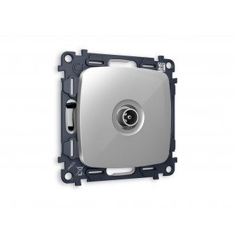 MO413010 Комплект механизма TV розетки оконечной OMEGA Серебро глянец 50-870 MHz 1dB QUANT (OP4130, VM202)