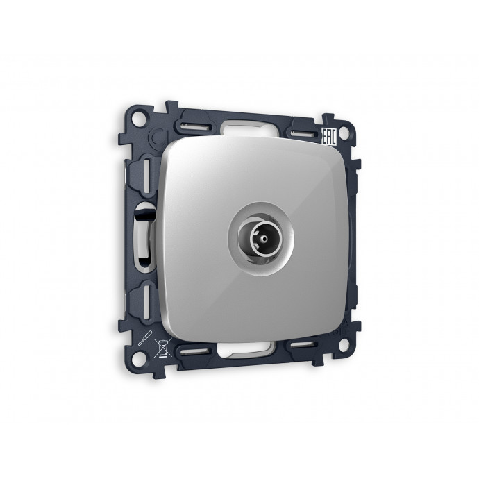 MO413010 Комплект механизма TV розетки оконечной OMEGA Серебро глянец 50-870 MHz 1dB QUANT (OP4130, VM202)