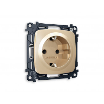 MO607010 Комплект механизма электрической розетки OMEGA Шампань с/з с шторками QUANT (OP6070, VM141)