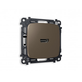 MO644010 Комплект механизма розетки HDMI 2.0 OMEGA Темная бронза матовый 40V/500mA 2.0GHz 5-18Gbit/s QUANT (OP6440, VM222)