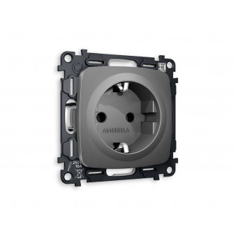 MO656010 Комплект механизма электрической розетки OMEGA Антрацит серый с/з на винтовых зажимах QUANT (OP6560, VM141)