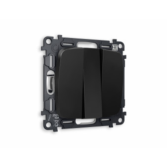 MO805010 Комплект механизма 3-кл выключателя OMEGA Черный матовый 10A-250V QUANT (OP8050, VM133)