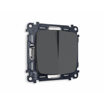 MO903020 Комплект механизма 2-кл проходного выключателя OMEGA Графит мягкое касание QUANT (OP9030, VM120)