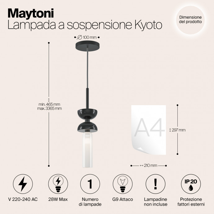 Подвесной светильник Maytoni MOD178PL-01B