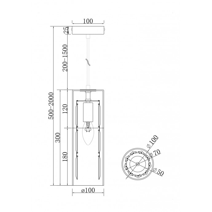 Подвесной светильник Maytoni Modern MOD313PL-01G