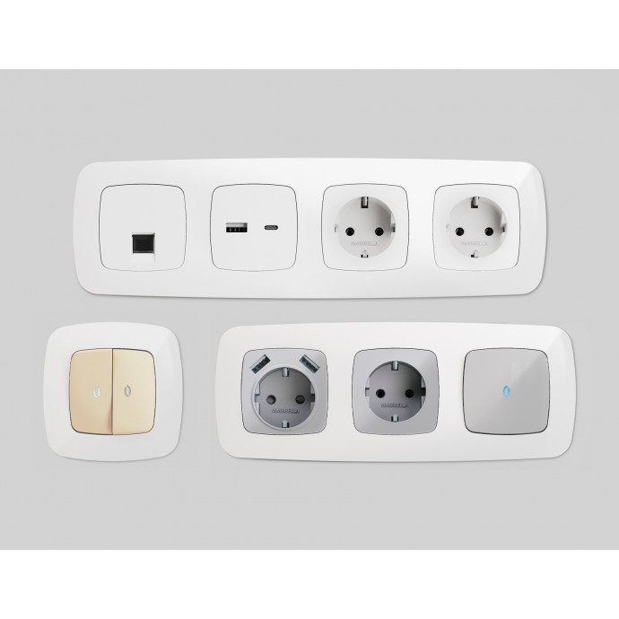 OF140105 Рамка OMEGA Ecta (Белый глянец) 5-ая