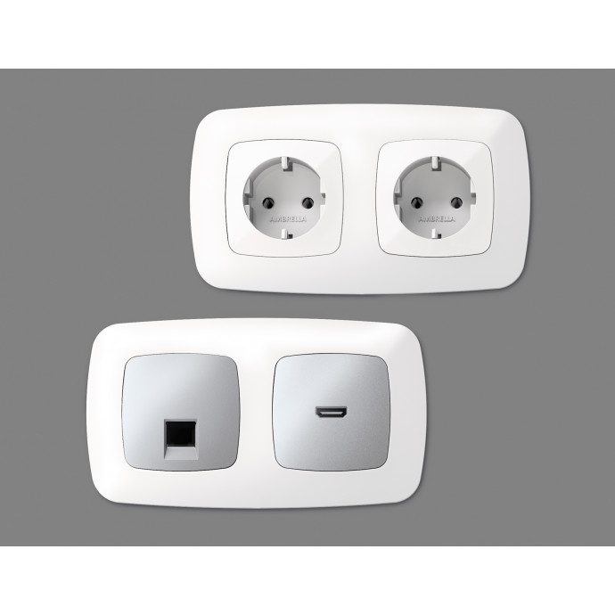 OF140123 Рамка OMEGA Ecta (Белый матовый) 3-ая