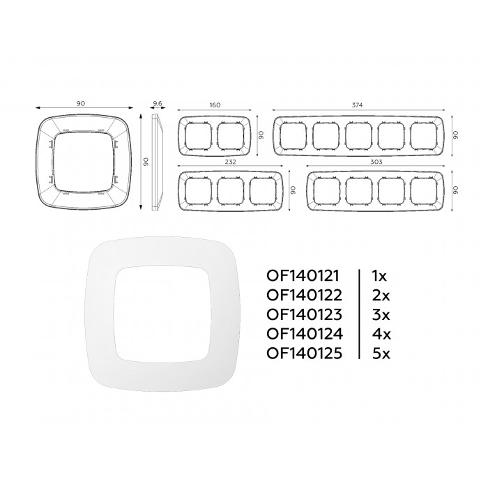 OF140123 Рамка OMEGA Ecta (Белый матовый) 3-ая