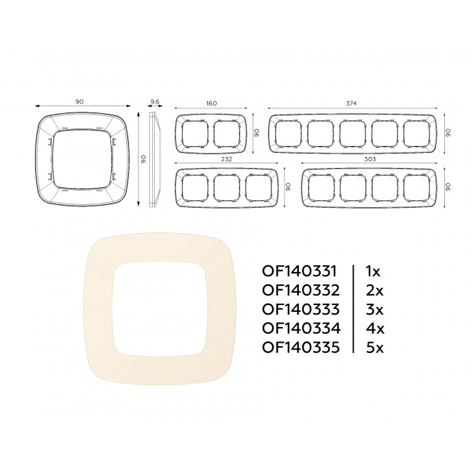 OF140331 Рамка OMEGA Ecta (Бежевый матовый) 1-ая