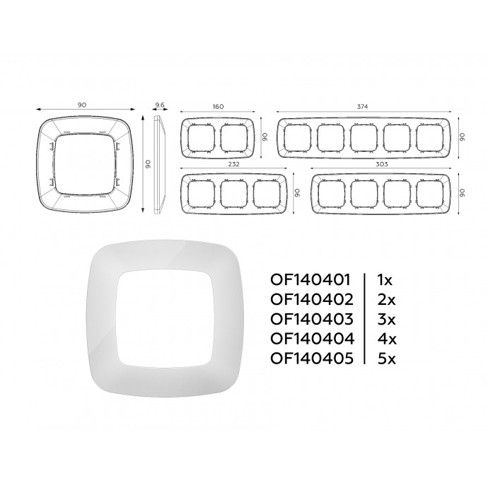 OF140402 Рамка OMEGA Ecta (Серебро глянец) 2-ая
