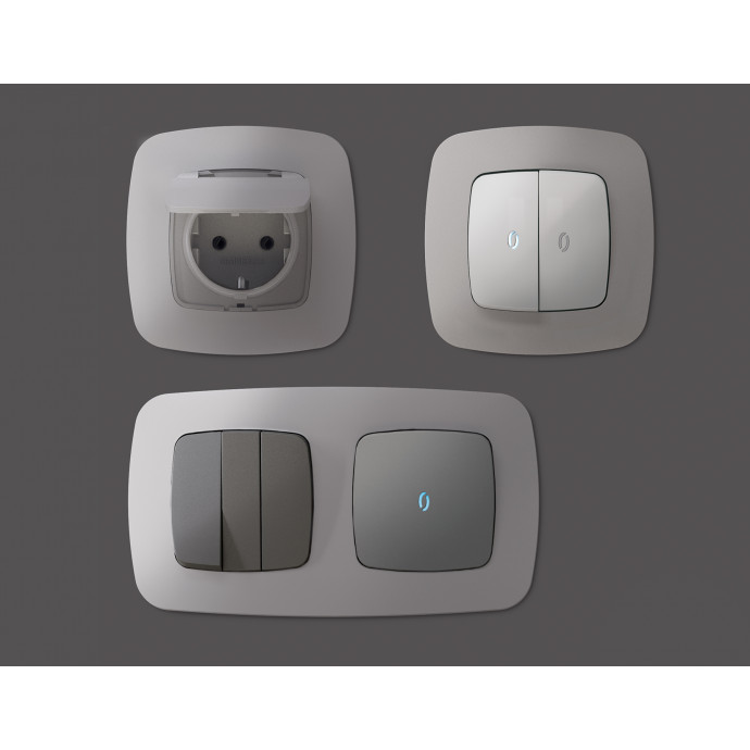 OF140503 Рамка OMEGA Ecta (Сталь матовый) 3-ая