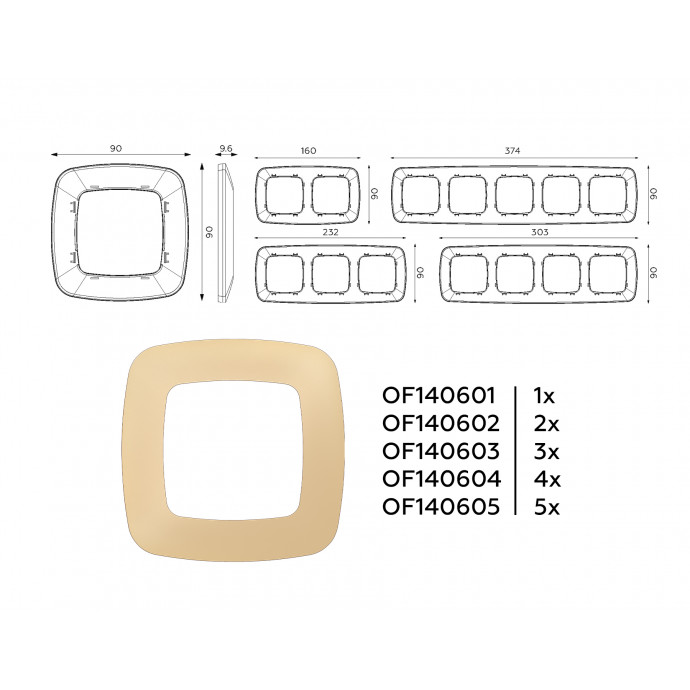 OF140605 Рамка OMEGA Ecta (Шампань) 5-ая