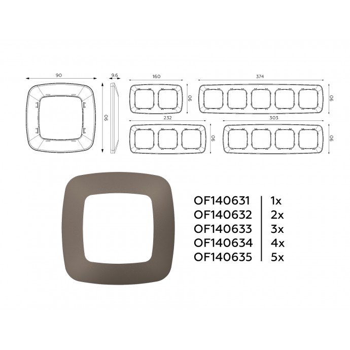 OF140632 Рамка OMEGA Ecta (Темная бронза матовый) 2-ая