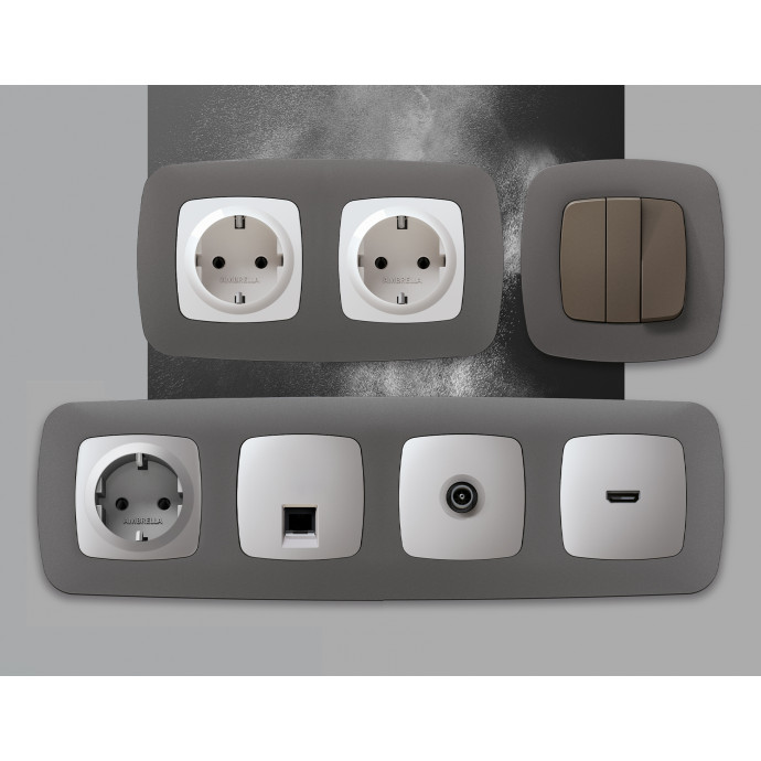 OF140652 Рамка OMEGA Ecta (Антрацит серый) 2-ая