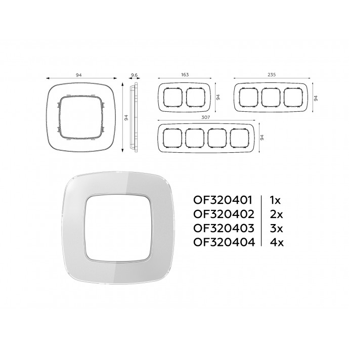 OF320404 Рамка OMEGA Radian (Серебро Стекло органическое) 4-ая