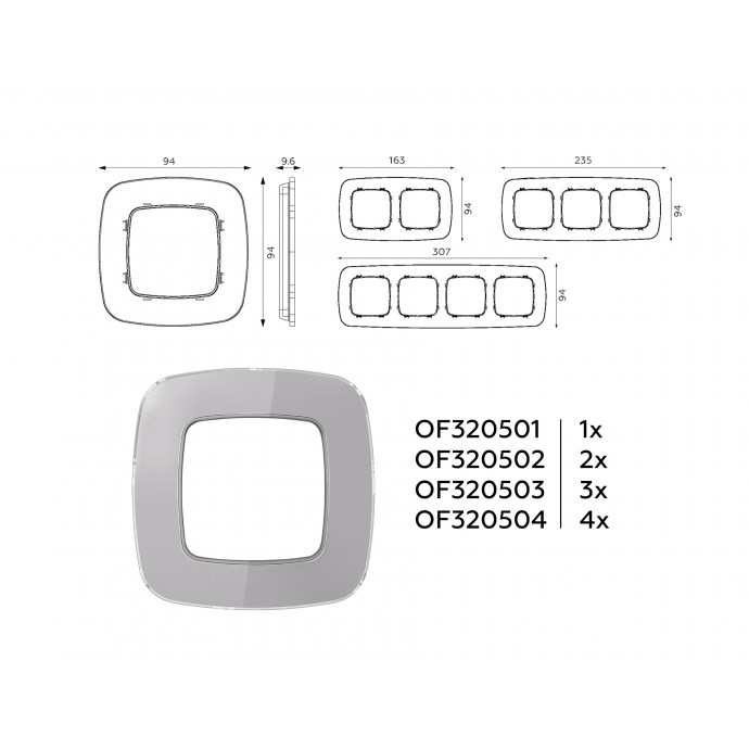 OF320503 Рамка OMEGA Radian (Сталь Стекло органическое) 3-ая