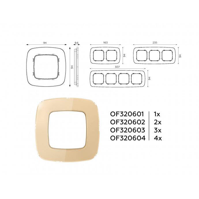OF320604 Рамка OMEGA Radian (Шампань Стекло органическое) 4-ая