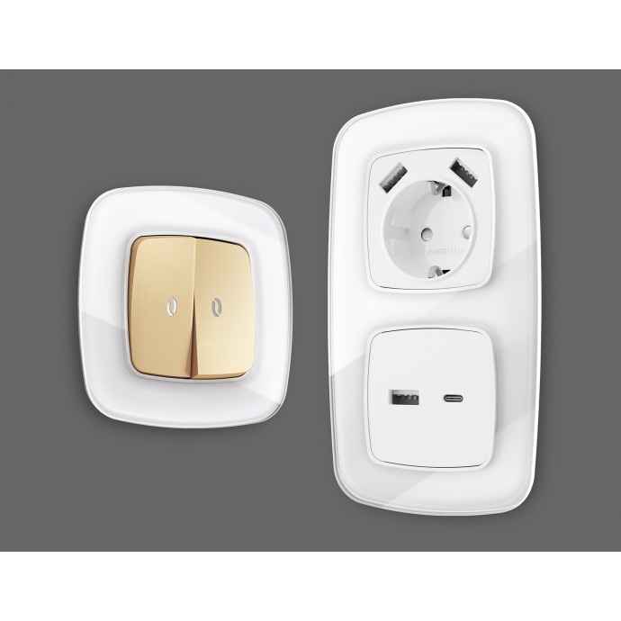 OF350103 Рамка OMEGA Radian (Белый Стекло закаленное натуральное) 3-ая