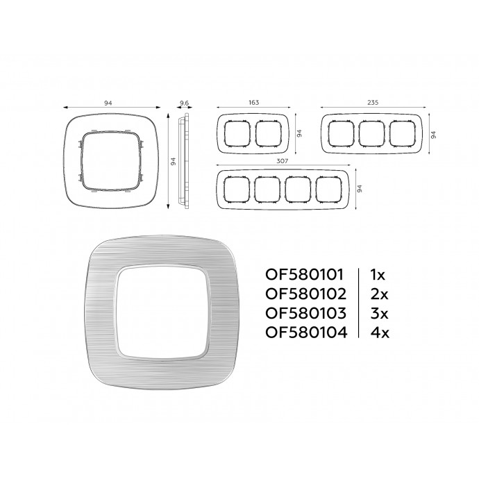 OF580102 Рамка OMEGA Radian (Серебро Металл шлифованный) 2-ая