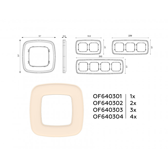 OF640303 Рамка OMEGA Coint (Бежевый Стекло органическое) 3-ая