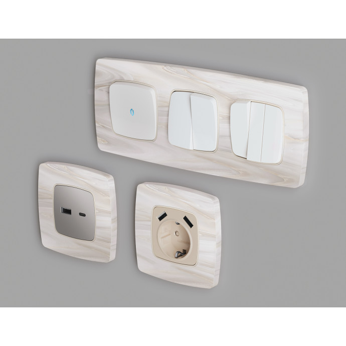 OF940301 Рамка OMEGA Opera (Бежевый мрамор) 1-ая