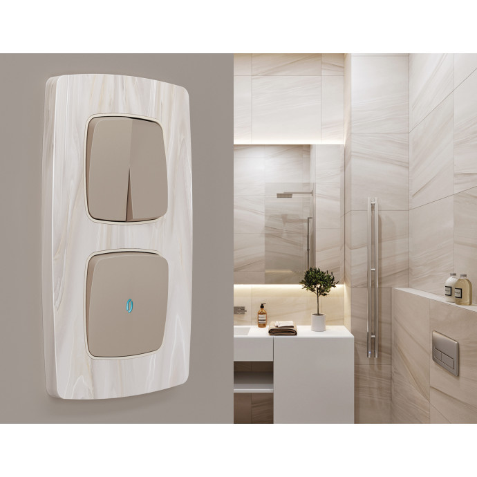 OF940302 Рамка OMEGA Opera (Бежевый мрамор) 2-ая