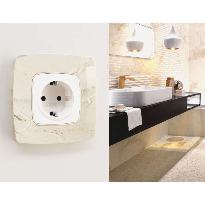 OF940601 Рамка OMEGA Opera (Серо-бежевый мрамор) 1-ая