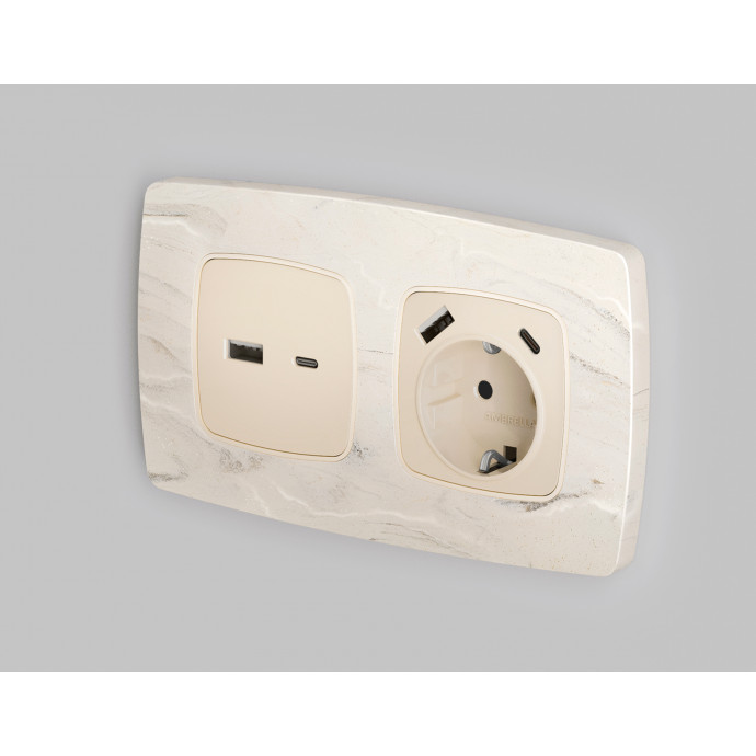 OF940602 Рамка OMEGA Opera (Серо-бежевый мрамор) 2-ая