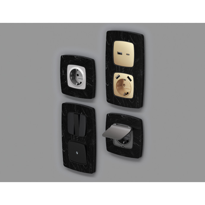 OF940702 Рамка OMEGA Opera (Черный мрамор) 2-ая