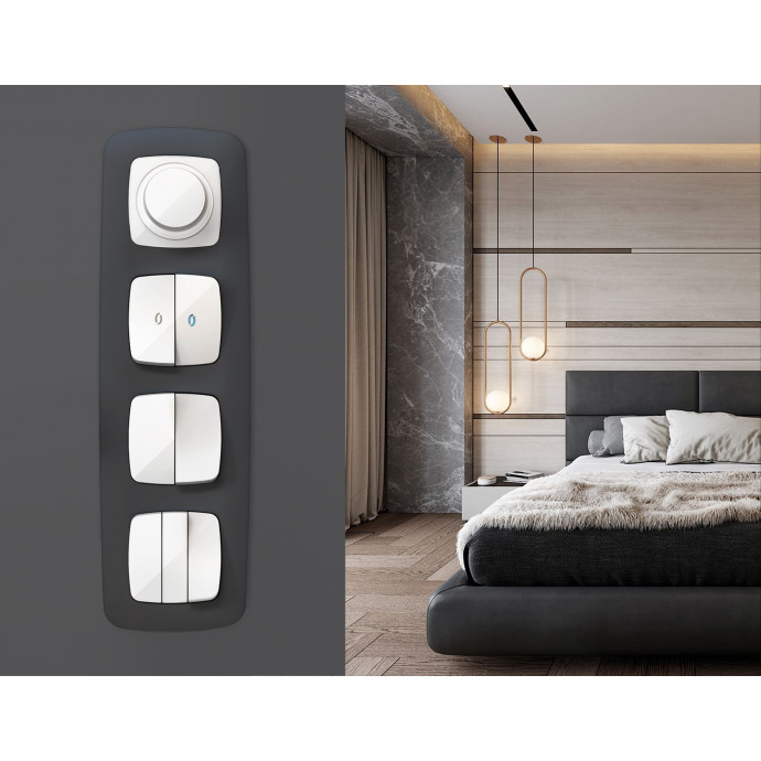 OP1255 Лицевая панель OMEGA (Белый матовый) для светорегулятора универсального QUANT