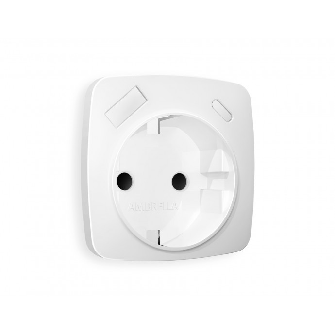 OP1300 Лицевая панель OMEGA (Белый матовый) для электрической розетки с/з со шторками 2USB A+C QUANT